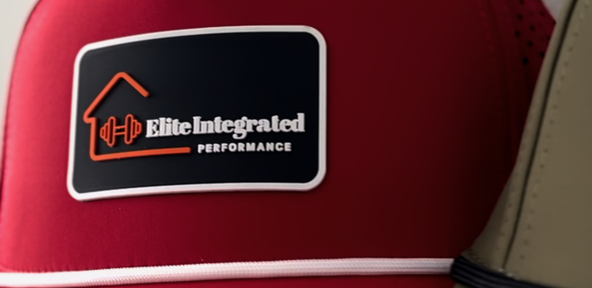 Red, custom Elite Integrated Performance hat