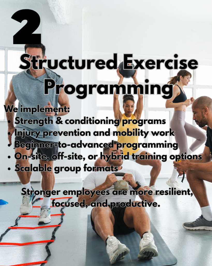 Solo or group training corporate wellness