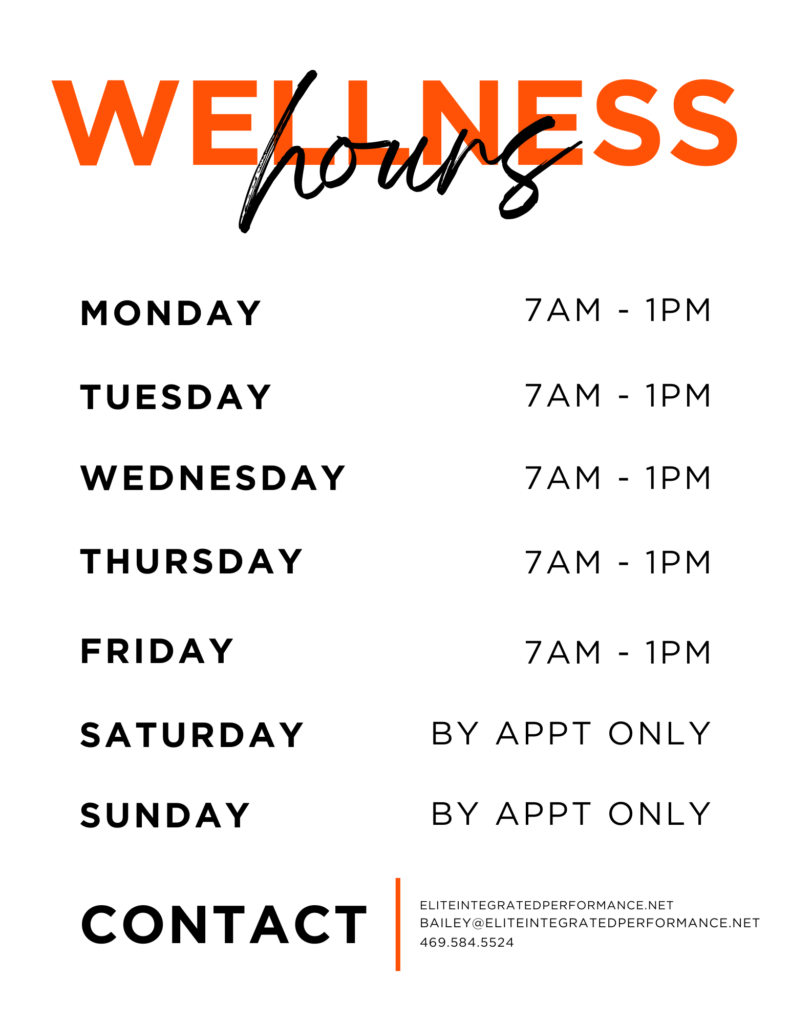 Wellness Hours, IV therapy, TRT, Peptides, Consultations