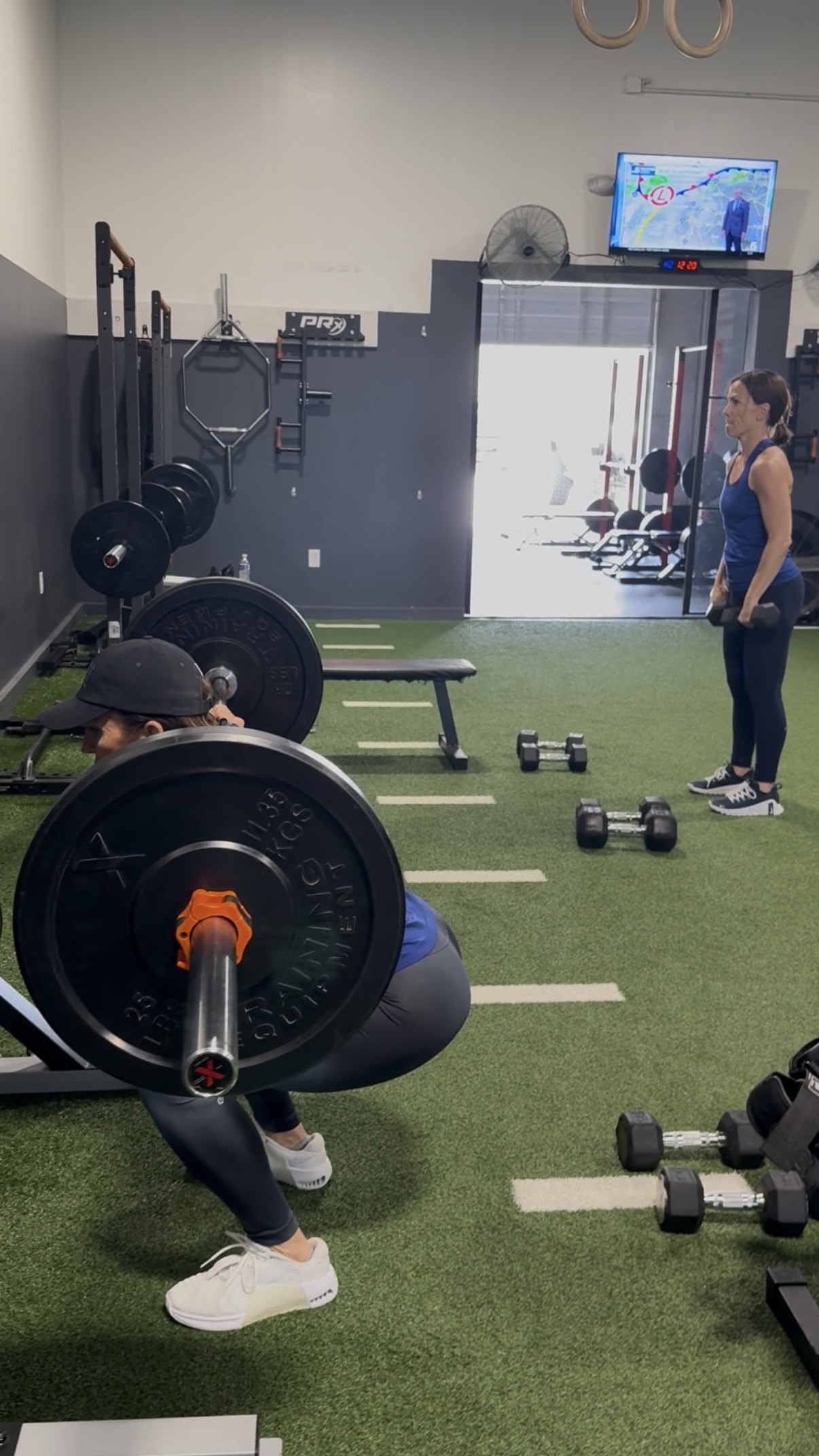 Woman squatting, strength training, lean, prosper texas, personal training