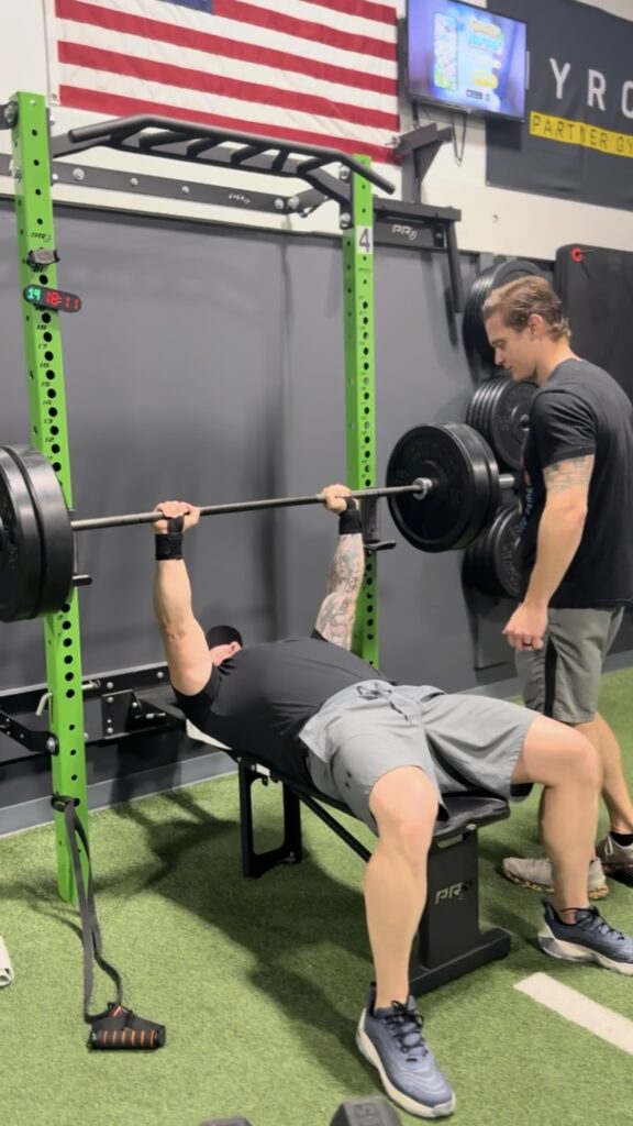 Bench press, strength training, prosper texas