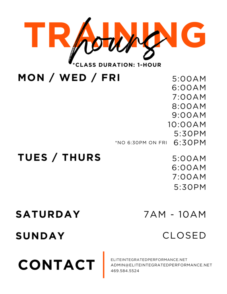 Updated summer training hours at elite